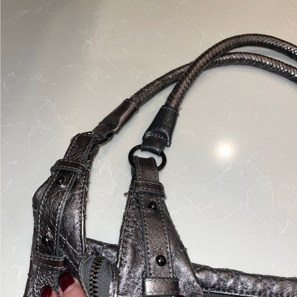 Large Elliott Lucca soft leather studded metallic bag - Picture 5 of 7